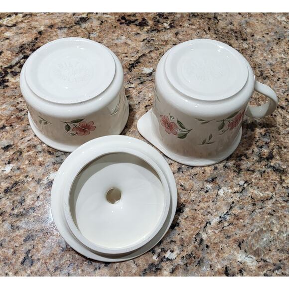 Biltons Made In England Sugar With Lid & Creamer Set Pink Flowers - Picture 8 of 16